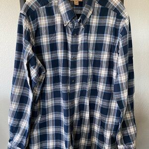 The Foundry Supply Co. Navy and White Plaid Shirt